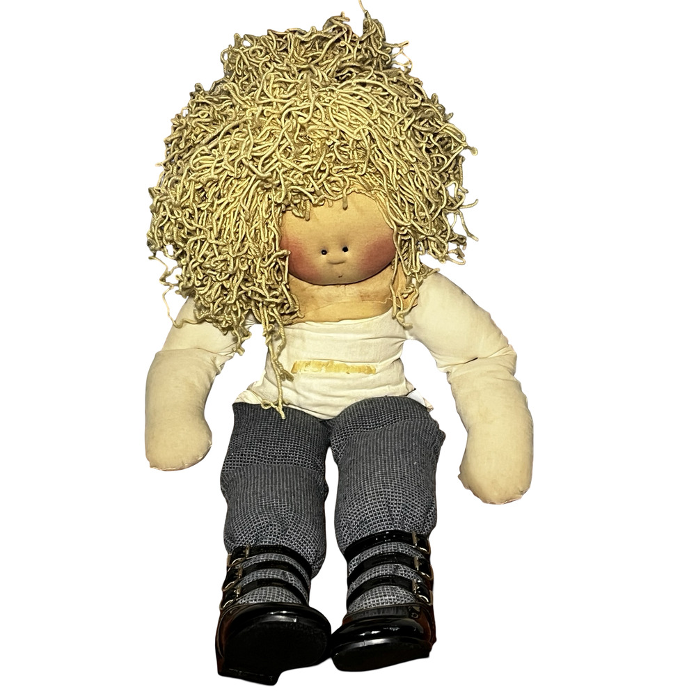 Vintage 1991 Little Souls Lydia Cloth Doll by Gretchen Wilson Handmade USA Boots